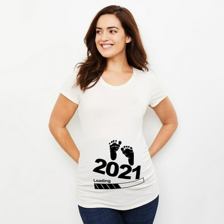 jbyrvq Maternity Clothes Summer Casual Wear 2021 Foot Letters Printed Short-sleeved Top