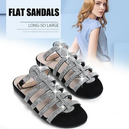 Ladies Women Sandals Ankle Strap Diamond Flat Sandals Summer Beach Comfy Flat Shoes Sandals For Women Summer Beach Travel Party Ankle Strap Diamond Flat Shining Black 41
Ladies Women Sandals Ankle Strap Diamond Flat Sandals Summer Beach Comfy Flat Shoes Sandals For Women Summer Beach Travel Party Ankle Strap Diamond Flat Shining Black 41