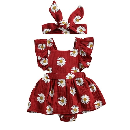 BrilliantMe Newborn Baby Girl Daisy Romper Dress Ruffle Cotton Linen Bodysuit with Headband Summer Outfits Wine Red 6-12 Months
BrilliantMe Newborn Baby Girl Daisy Romper Dress Ruffle Cotton Linen Bodysuit with Headband Summer Outfits Wine Red 6-12 Months
