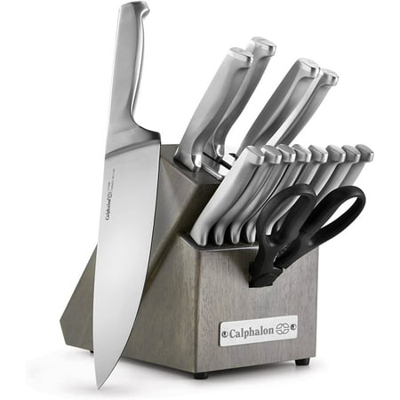 Calphalon Kitchen Knife Set with Self-Sharpening Block 15-Piece Classic High Carbon Knives
Calphalon Kitchen Knife Set with Self-Sharpening Block 15-Piece Classic High Carbon Knives