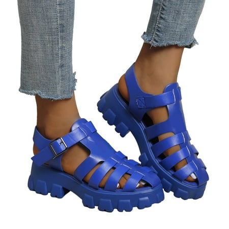 ZIZOCWA Womens Summer Sandals Hollow Flat Thick Bottom Roman Womens Sandals Buckle Womens Non-Slip Outdoor Buckle Beach Shoes 2023 New Blue Size8
ZIZOCWA Womens Summer Sandals Hollow Flat Thick Bottom Roman Womens Sandals Buckle Womens Non-Slip Outdoor Buckle Beach Shoes 2023 New Blue Size8