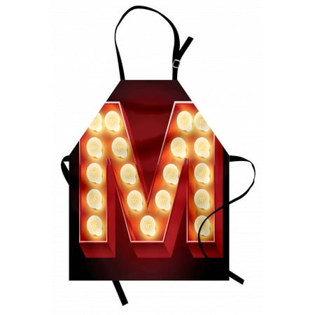 Letter M Apron Vintage Alphabet Collection of Old Movie Theaters Casinos Retro Type Unisex Kitchen Bib Apron with Adjustable Neck for Cooking Baking Gardening Vermilion Yellow Black by Ambesonne
Letter M Apron Vintage Alphabet Collection of Old Movie Theaters Casinos Retro Type Unisex Kitchen Bib Apron with Adjustable Neck for Cooking Baking Gardening Vermilion Yellow Black by Ambesonne