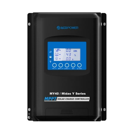 ACOPOWER Midas 40A MPPT Negative Ground Solar Panel Charge Controller LCD Display
ACOPOWER Midas 40A MPPT Negative Ground Solar Panel Charge Controller LCD Display