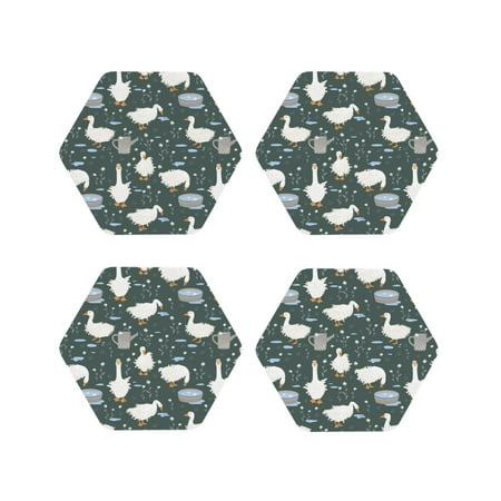 Leather Coasters Set of 4 - Cartoon Flower Cute Duck Lightweight Non-Slip Drink Coasters for Desk Anti-Scalding Desk Cup Coasters for Office Table Decor Hexagon
Leather Coasters Set of 4 - Cartoon Flower Cute Duck Lightweight Non-Slip Drink Coasters for Desk Anti-Scalding Desk Cup Coasters for Office Table Decor Hexagon