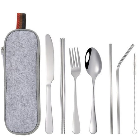Travel 7PCS/Set Lunch Tableware Stainless Steel Portable Camping Cutlery Set Dinnerware Knife Spoon Fork Chopsticks Juice Straw Brush SILVER
Travel 7PCS/Set Lunch Tableware Stainless Steel Portable Camping Cutlery Set Dinnerware Knife Spoon Fork Chopsticks Juice Straw Brush SILVER