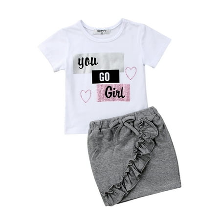 IZhansean Toddler Baby Girls Tops T-shirt Mini Skirts Dress Outfits Summer Clothes 1-5Y Gray 4-5 Years
IZhansean Toddler Baby Girls Tops T-shirt Mini Skirts Dress Outfits Summer Clothes 1-5Y Gray 4-5 Years