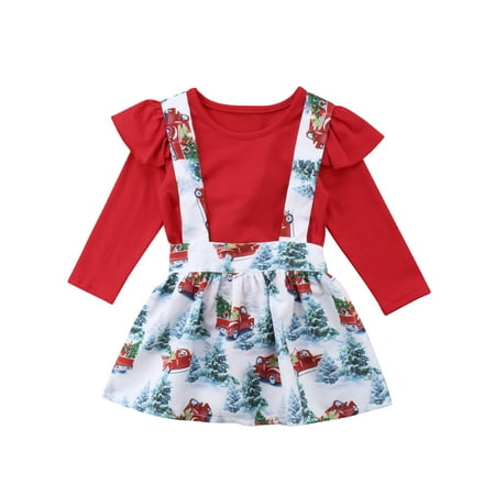 Christmas tree Kids Baby Girl Romper Outfit Xmas Dress Party Clothes Dress Suits