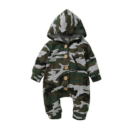 Amuver Infant Baby Girls Boys Romper Camouflage Hooded Long Sleeve Button-Down Jumpsuits Spring Autumn Casual Bodysuits
Amuver Infant Baby Girls Boys Romper Camouflage Hooded Long Sleeve Button-Down Jumpsuits Spring Autumn Casual Bodysuits