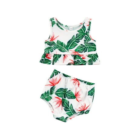 Caitzr Infant Baby Bathing Suits Girls Sleeveless Printed Round Neck Ruffle Tops Briefs Set
Caitzr Infant Baby Bathing Suits Girls Sleeveless Printed Round Neck Ruffle Tops Briefs Set