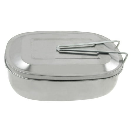 Unique Bargains Silver Tone Metal Picnic Case Food Container Mess Tin Lunch Box