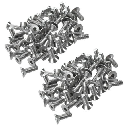 100 Pcs Stainless Steel Countersunk Screws Hexagon Socket Hex Key x 12mm