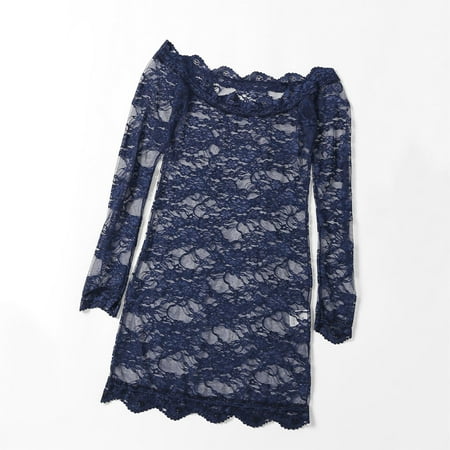 zuwimk Lingerie For Women Open Back Lingerie Lace Sleepwear Plus Size Navy XXL