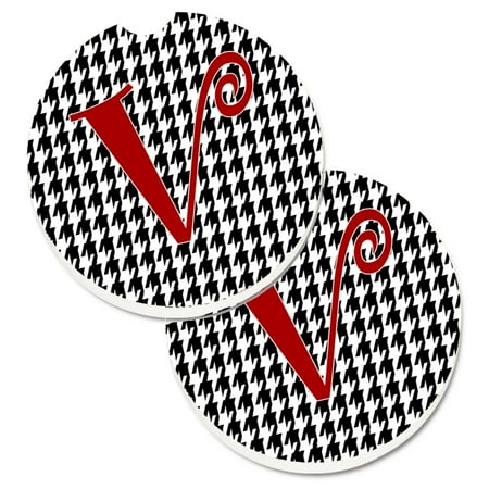 Carolines Treasures CJ1035-VCARC Monogram Initial V Houndstooth Black Set of 2 Cup Holder Car Coasters Large
Carolines Treasures CJ1035-VCARC Monogram Initial V Houndstooth Black Set of 2 Cup Holder Car Coasters Large