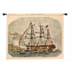Manual Woodworkers and Weavers HWGACS Antique Clipper Ship I Tapestry Wall Hanging Horizontal 44 X 35 in.