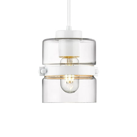 1-Light White Mini Pendant Light Fixture for Kitchen Island Modern Industrial Hanging Light with Clear Glass Shade White Finish
1-Light White Mini Pendant Light Fixture for Kitchen Island Modern Industrial Hanging Light with Clear Glass Shade White Finish