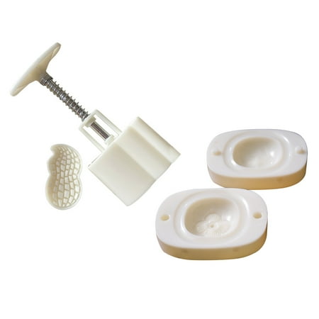 2Pcs Peanut Design Moon Cake Persimmon Molds Kitchen DIY Baking Molds (White)
