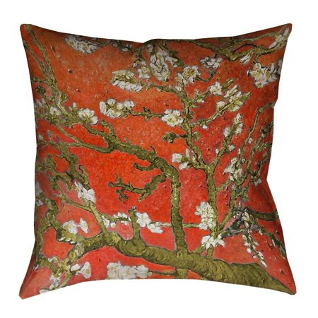ArtVerse Vincent Van Gogh Almond Bloss Pillow - Spun Polyester with concealed zipper
