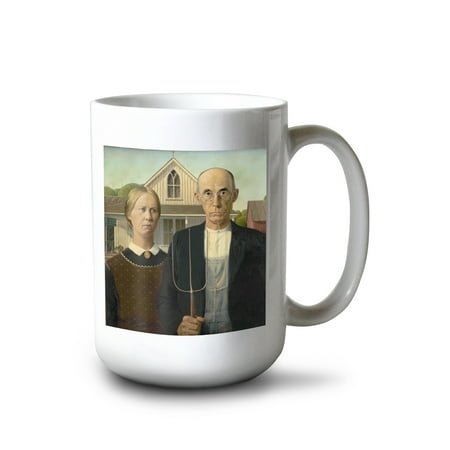 15 fl oz Ceramic Mug American Gothic (Artist: Grant Wood) c. 1930 Masterpiece Classic Dishwasher & Microwave Safe
15 fl oz Ceramic Mug American Gothic (Artist: Grant Wood) c. 1930 Masterpiece Classic Dishwasher & Microwave Safe