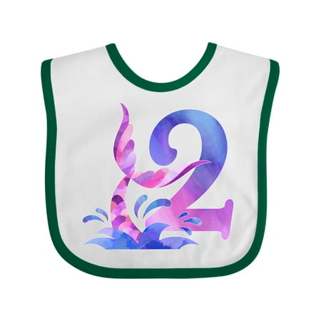 Inktastic 2nd Birthday Mermaid Tail Gift Baby Boy or Baby Girl Bib