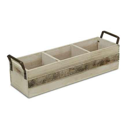 Contemporary Home Living 13.25 Brown Three Slot Contemporary Style Handmade Storage Caddy