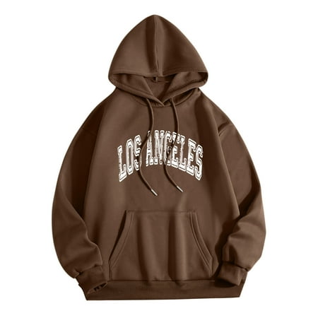Pgeraug pajamas for women Los Angel Letter Graphic Hooded Print Round Neck Long Sleeve Sweatshirt Tops women s sleepwear Coffee M 
Pgeraug pajamas for women Los Angel Letter Graphic Hooded Print Round Neck Long Sleeve Sweatshirt Tops women s sleepwear Coffee M