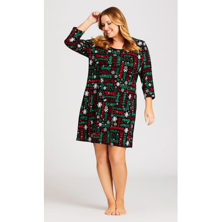 Avenue Women s Plus Size Snow Sleep Shirt Nightwear