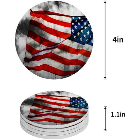KXMDXA American Flag Set of 4 Round Coaster for Drinks Absorbent Ceramic Stone Coasters Cup Mat with Cork Base for Home Kitchen Room Coffee Table Bar Decor
KXMDXA American Flag Set of 4 Round Coaster for Drinks Absorbent Ceramic Stone Coasters Cup Mat with Cork Base for Home Kitchen Room Coffee Table Bar Decor