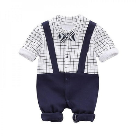 Autumn Baby Boy Gentleman Clothes Long Sleeve Plaid Printing Fake 2 Piece Newborn Rompers Costumes
Autumn Baby Boy Gentleman Clothes Long Sleeve Plaid Printing Fake 2 Piece Newborn Rompers Costumes