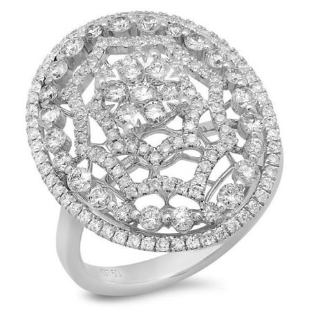 Harry Chad Enterprises 18634 2 CT White Gold Diamond Wedding Fancy White Ring