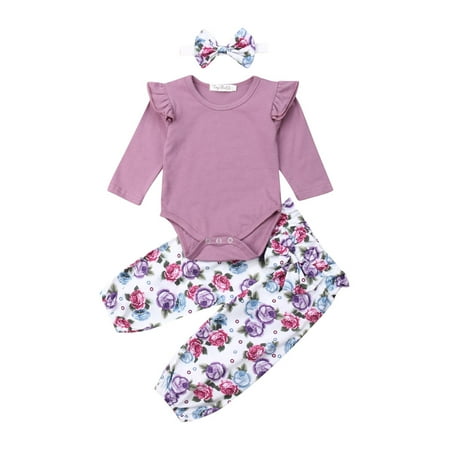 jaweiw Baby Girls Autumn Clothes Set Long Sleeve Solid Color Ruffle Romper+Floral Long Pants+Headband Infant 3Pcs Outfits
jaweiw Baby Girls Autumn Clothes Set Long Sleeve Solid Color Ruffle Romper+Floral Long Pants+Headband Infant 3Pcs Outfits