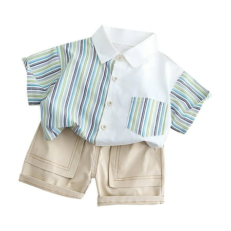 TAIAOJING Toddler Baby Boy Summer Outfits Color Striped Lapel Shirt Short Sleeved Suit Casual Shorts Clothes Set 3-4 Years
TAIAOJING Toddler Baby Boy Summer Outfits Color Striped Lapel Shirt Short Sleeved Suit Casual Shorts Clothes Set 3-4 Years