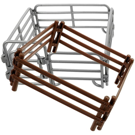 2Pcs Miniature Farm Fence Mini Fence Panel Playset Miniature Plastic Fence Toys
