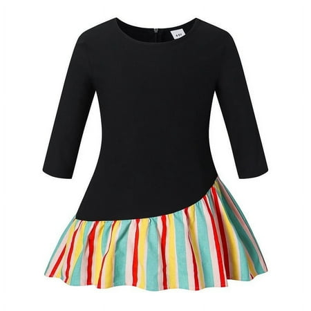 LNWUY Toddler Kids Girls Fashion Rainbow Stripe Prints Long Sleeves Beach Dress Princess Clothes Loose Comfy Dress Black 8-9 Years
LNWUY Toddler Kids Girls Fashion Rainbow Stripe Prints Long Sleeves Beach Dress Princess Clothes Loose Comfy Dress Black 8-9 Years