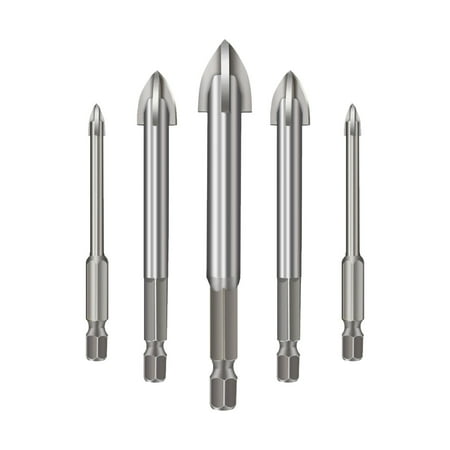 Dcomlko 5PCS Efficient Universal Drilling Tool Multi Function Triangle Alloy Drill Bit Tip Tools Concrete Carbide Drill Tap Bit Set Suitable For Glass Ceramic Tile Wall And Wood (3mm~7mm)
Dcomlko 5PCS Efficient Universal Drilling Tool Multi Function Triangle Alloy Drill Bit Tip Tools Concrete Carbide Drill Tap Bit Set Suitable For Glass Ceramic Tile Wall And Wood (3mm~7mm)