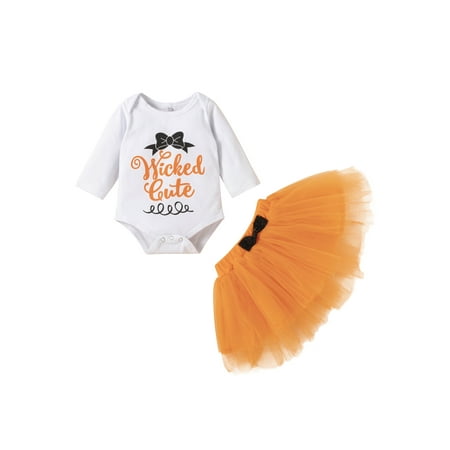 Canrulo Newborn Baby Girl Halloween Outfits Long Sleeve Romper and Tulle Tutu Skirt Set White 3-6 Months
Canrulo Newborn Baby Girl Halloween Outfits Long Sleeve Romper and Tulle Tutu Skirt Set White 3-6 Months