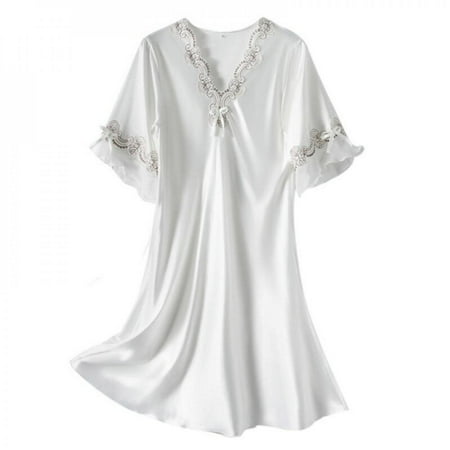 Summer Large Size Lace Pajamas Thin Home Service Lotus Leaf V-neck Short Sleeve Ladies Sleep
Summer Large Size Lace Pajamas Thin Home Service Lotus Leaf V-neck Short Sleeve Ladies Sleep