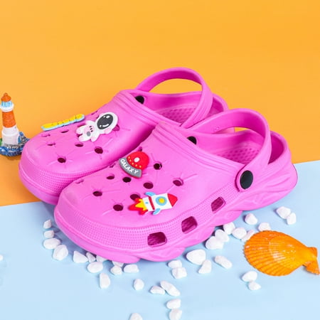 Girls Boys Charms Decor Clogs EVA Soft Sole Anti Slip Sandals Slip On Slides Slippers With Back Strap Indoor Outdoor Garden Water Shoes
Girls Boys Charms Decor Clogs EVA Soft Sole Anti Slip Sandals Slip On Slides Slippers With Back Strap Indoor Outdoor Garden Water Shoes