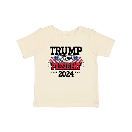 Inktastic Trump for President 2024 with Flags Gift Baby Boy or Baby Girl T-Shirt