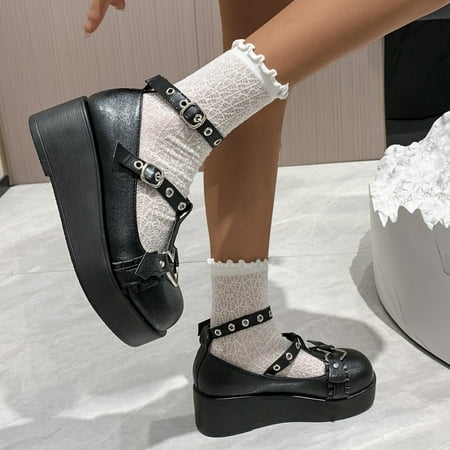 Women‘s Platform T-strap Shoes Solid Color Heart Decor Shoes Y2K Style Shoes Anime Style Shoes
Women‘s Platform T-strap Shoes Solid Color Heart Decor Shoes Y2K Style Shoes Anime Style Shoes