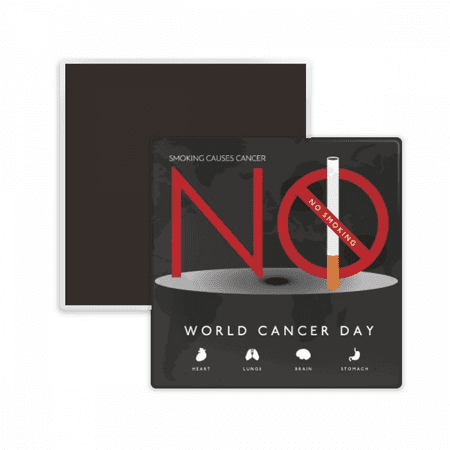 Logo World Cancer Day No Smoking Square Ceracs Fridge Magnet Keepsake Memento