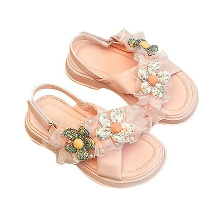 Toddler Girls Pink Casual Sandals 7 Years-8 Years