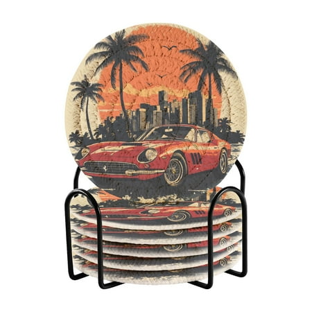 6-Pack Polyester Coil Coasters with Holder - Heat-Resistant (140℃) Non-Slip & Durable,Ferrari
6-Pack Polyester Coil Coasters with Holder - Heat-Resistant (140℃) Non-Slip & Durable,Ferrari