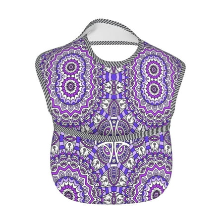 Baby Bibs Waterproof Toddler Bib Purple Mandala Seamless Pattern Feeding Bib With Pocket For Infant
Baby Bibs Waterproof Toddler Bib Purple Mandala Seamless Pattern Feeding Bib With Pocket For Infant