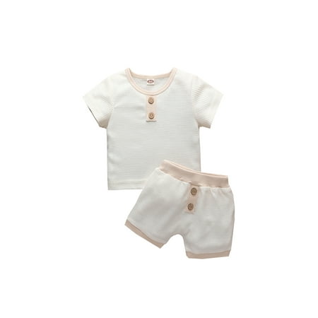 ZIYIXIN Summer Toddler Infant Baby Girls Boys 2Pcs Clothes Short Sleeve Tops Elastic Waist Shorts Sets White 12-18 Months
ZIYIXIN Summer Toddler Infant Baby Girls Boys 2Pcs Clothes Short Sleeve Tops Elastic Waist Shorts Sets White 12-18 Months