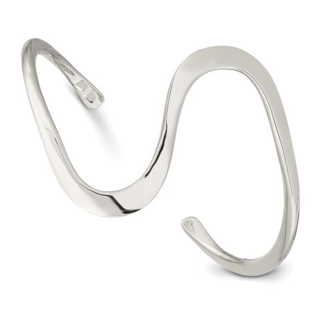 Sterling Silver 7.5in Fancy Cuff Bracelet Bangle