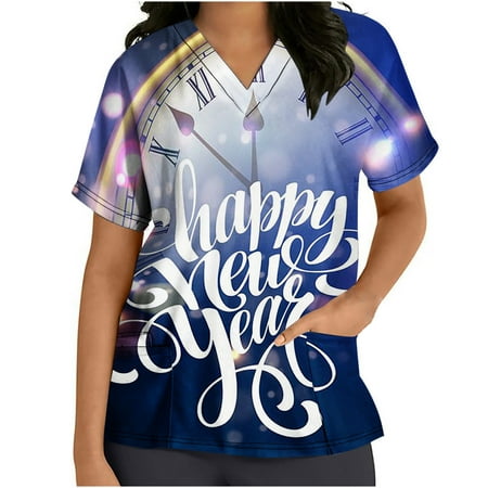 Suncoda Scrubs Nursing Scrub Tops For Women Working Uniform Short Sleeve V-Neck Happy New Year Print Romantic T-shirt Women Workwear Blouse with Pockets Xmas Valentine s Day New Year s Gifts for Women
Suncoda Scrubs Nursing Scrub Tops For Women Working Uniform Short Sleeve V-Neck Happy New Year Print Romantic T-shirt Women Workwear Blouse with Pockets Xmas Valentine s Day New Year s Gifts for Women