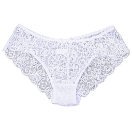 Women s Thong Breathable Hipster Panties Underwear Comfy G-string Panties For Women Girls S White