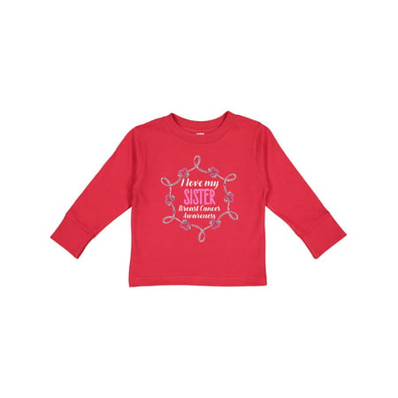 

Inktastic I Love My Sister- Breast Cancer Awareness Gift Toddler Boy or Toddler Girl Long Sleeve T-Shirt