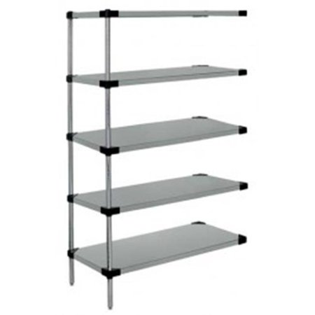 5-Shelf, Galvanized Steel Solid Shelving Add-On Unit - 14 x 72 x 63 in.