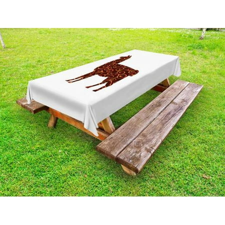 Llama Outdoor Tablecloth South American Domestic Animal Silhouette with Swirled Lines Abstract Alpaca Design Decorative Washable Fabric Picnic Tablecloth 58 X 120 Inches Orange Brown by Ambesonne
Llama Outdoor Tablecloth South American Domestic Animal Silhouette with Swirled Lines Abstract Alpaca Design Decorative Washable Fabric Picnic Tablecloth 58 X 120 Inches Orange Brown by Ambesonne
